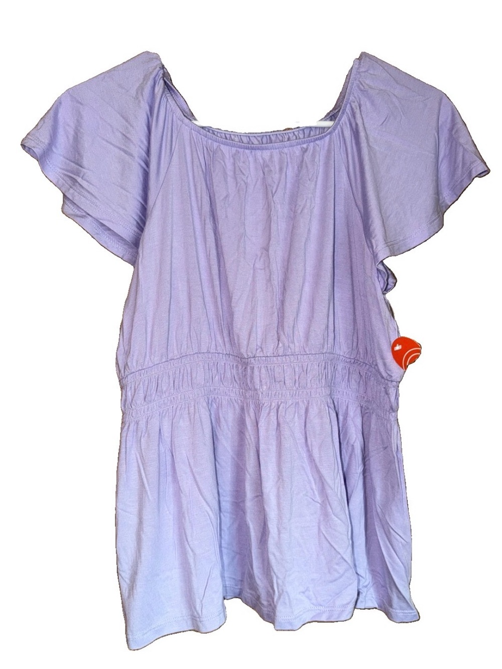 Wonder Nation Girls Purple Romper XL 14-16 Flutter Sleeve Smocked Waist New